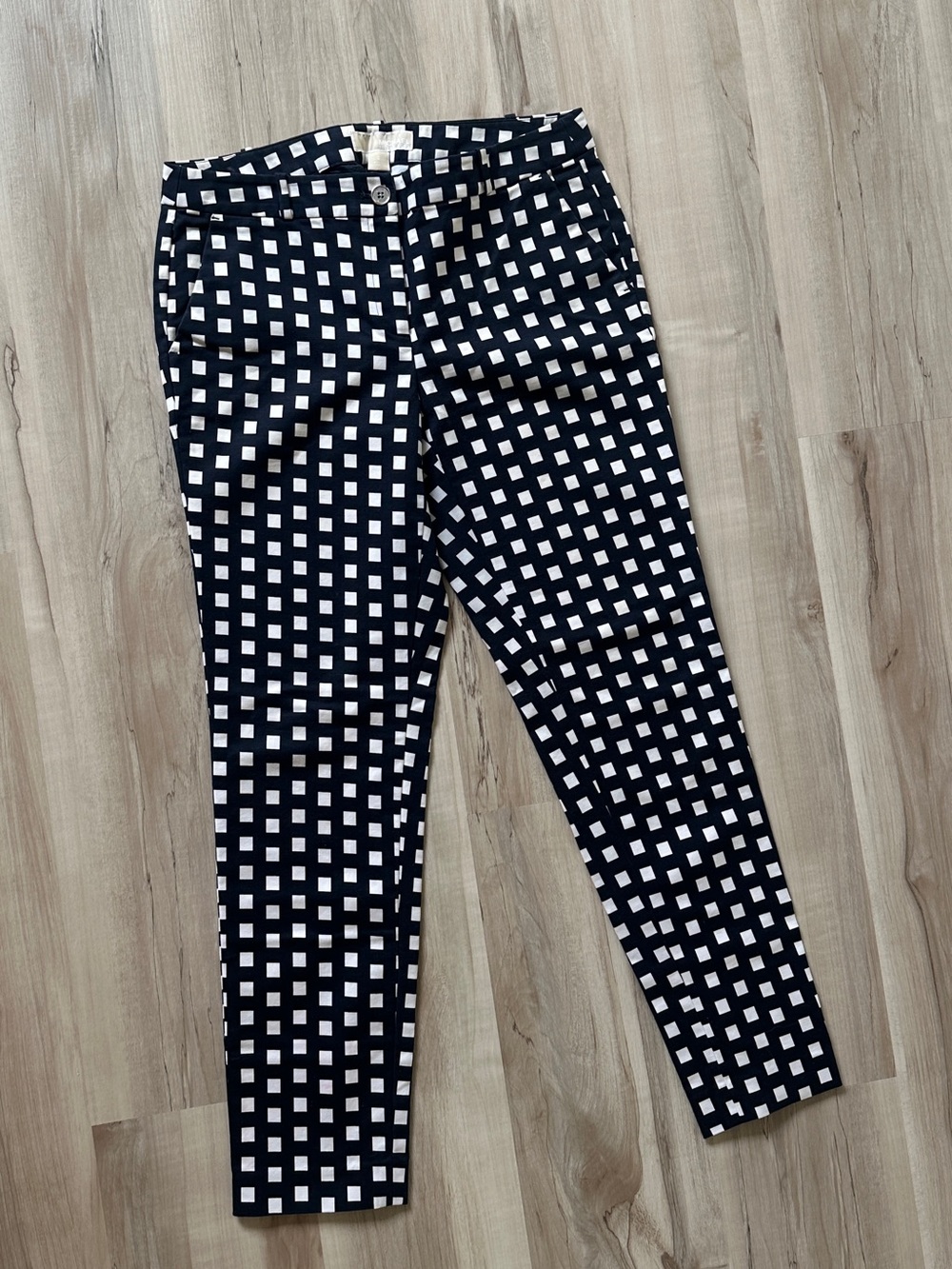 Michael Kors Navy/White Geometric Slim Pants Size 6